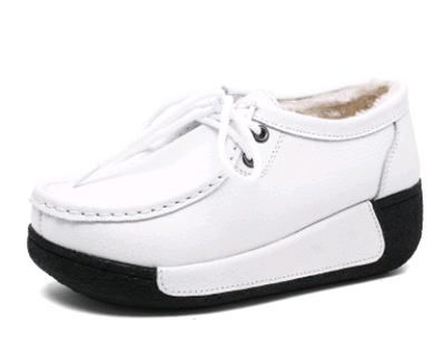 Zapatos Casuales de Cuero con Cordones y Suela Gruesa para Mujer - Image 10