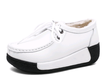 Zapatos Casuales de Cuero con Cordones y Suela Gruesa para Mujer - Image 10