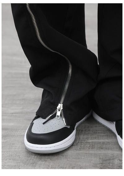 Pantalones Anchos de Pierna Ancha en Negro con Cierre - Image 8