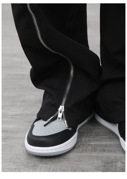 Pantalones Anchos de Pierna Ancha en Negro con Cierre - Image 8