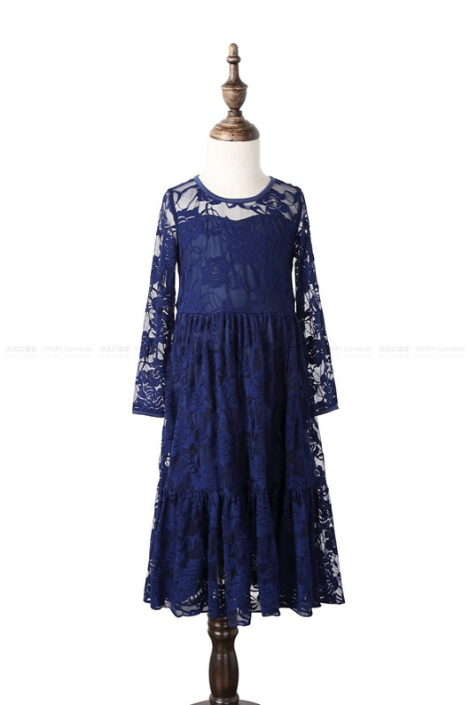 Vestido Princesa con Encaje y Estampado de Rosas - Image 6