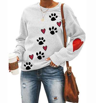 Sudadera Cuello Redondo con Estampado de Patitas de Perro - Image 12