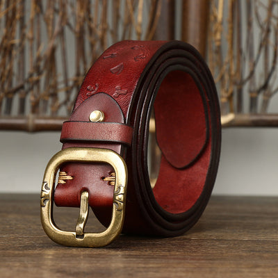 Cinturón de Cuero Estilo Coreano con Patrón Exclusivo para Hombre - Image 10