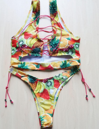 Bikini de Piña con Encaje para Mujeres de Busto Grande - Traje de Baño de Dos Piezas - Image 7