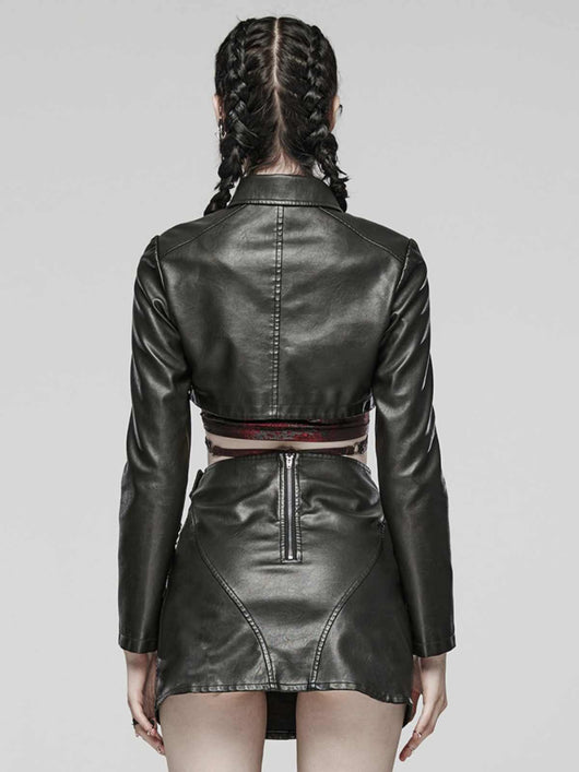 Chaqueta de Cuero Corta para Mujer - Estilo Sofisticado y Moderno - Image 4