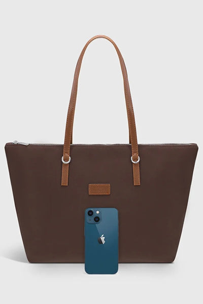 Bolso Shopper Marrón Grande Impermeable para Mujer - Image 3