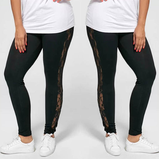 Leggins Tallas Grandes con Encaje Calado Sexy - Image 4