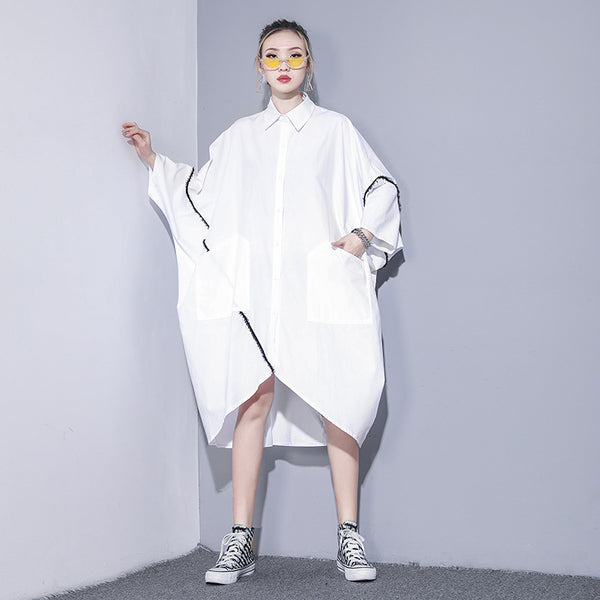 Vestido Talla Grande con Corte Asimétrico