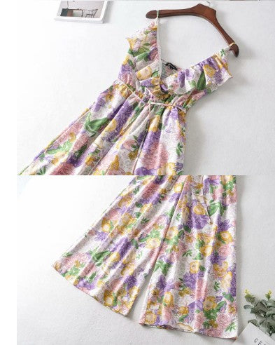 Jumpsuit Morado con Estampado Dream y Volantes con Tirantes - Image 5