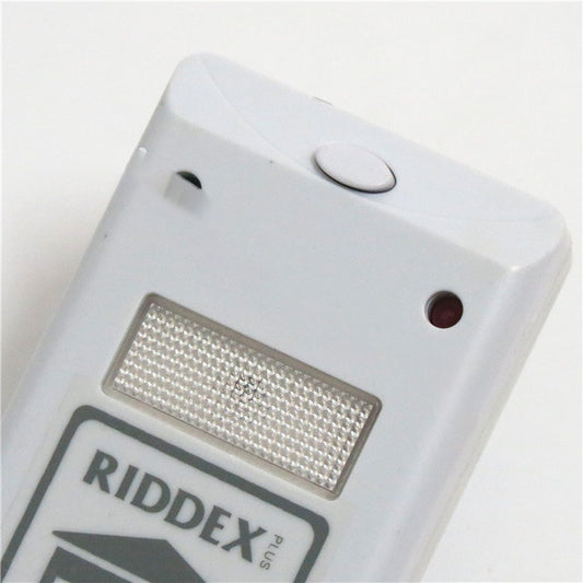White electronic mouse repeller with a European standard two-pin plug, designed for wall outlet use. - Image 2