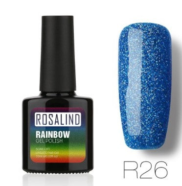 Esmalte de Gel Fotocurable ROSALIND sin Químicos - Sistema Arcoíris con Brillos - Image 35