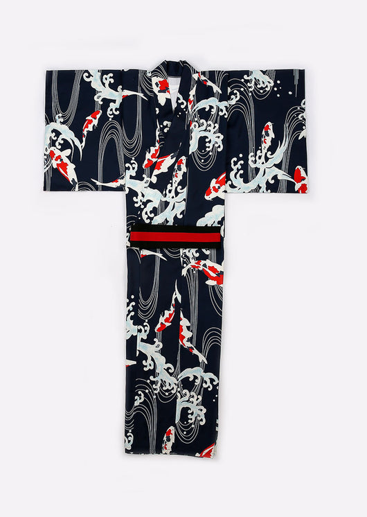 Kimono Formal Samurái Tradicional - Diseño Koi Majestuoso para Hombre - Image 2