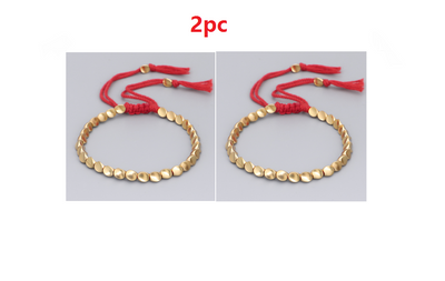 Pulsera Tibetana Budista Trenzada con Cuentas de Cobre - Brazalete de Cuerda de la Suerte - Image 8