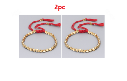 Pulsera Tibetana Budista Trenzada con Cuentas de Cobre - Brazalete de Cuerda de la Suerte - Image 8