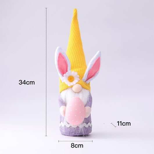 Muñeca Conejita de Pascua con Sombrero Largo Colorido - Image 8