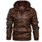 Chaqueta de Cuero Negro Slim Fit para Hombre - Abrigo de Otoño con Cierre