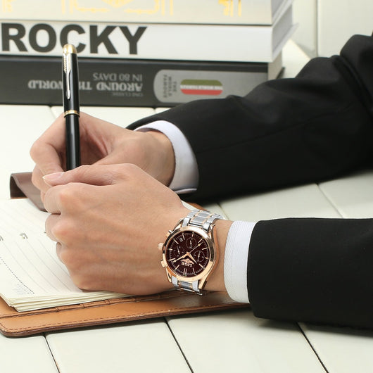 Reloj de Negocios Deportivo Acero Inoxidable Multifuncional con Calendario - Image 3