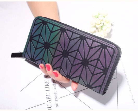 Cartera Larga para Mujer con Diseño Geométrico y Cierre Luminoso - Image 6