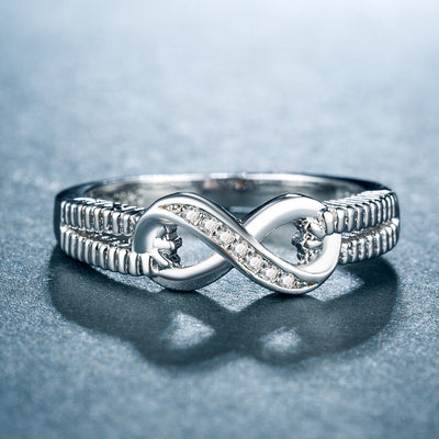 Anillo de Boda para Mujer Chapado en Oro Blanco con Circonita - Image 3