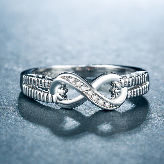 Anillo de Boda para Mujer Chapado en Oro Blanco con Circonita - Image 3