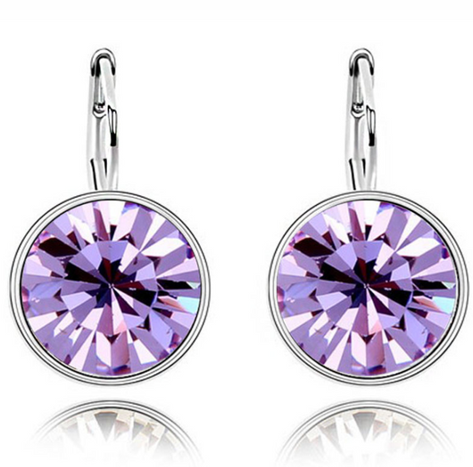 Aretes de Cristal Austriaco con Clip Redondo Brillante - Image 6