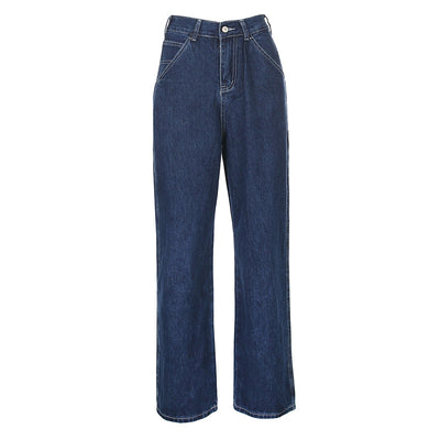 Jeans Rectos de Cintura Alta Sueltos con Estilo Moderno - Image 6
