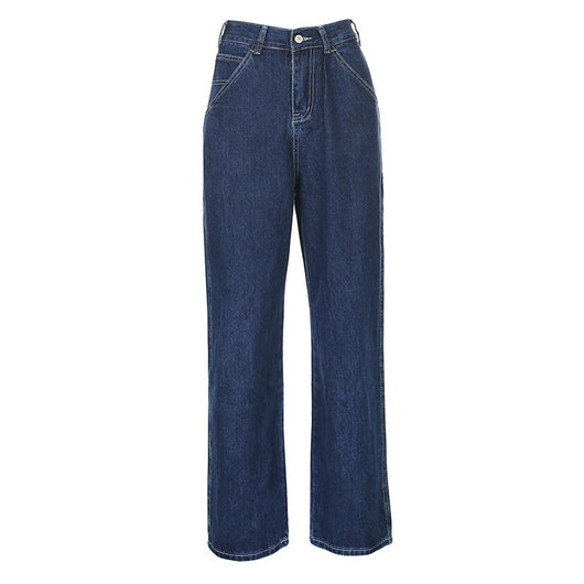 Jeans Rectos de Cintura Alta Sueltos con Estilo Moderno - Image 6