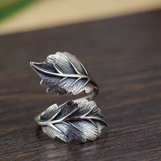 Anillo de Plata 925 con Diseño de Hoja
