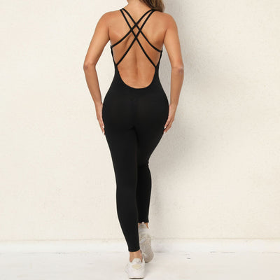 Jumpsuit Deportivo para Yoga con Espalda Cruzada - Leggings sin Costuras Ajustados para Fitness - Image 34