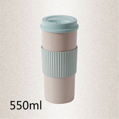 Taza Térmica Reutilizable de Fibra de Trigo con Tapa - Vaso Aislante para Café y Viajes - Image 8