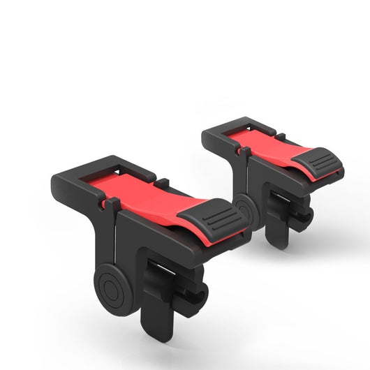 Pair of black and red auxiliary game controller buttons for smartphones and tablets, featuring a clip-on design. - Image 6