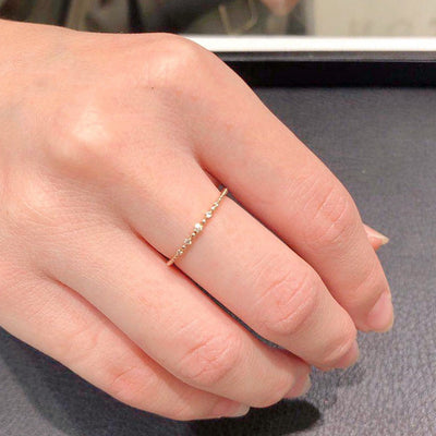 Anillo de Plata Esterlina Chapado en Oro 14K con Siete Circonitas Brillantes - Image 4