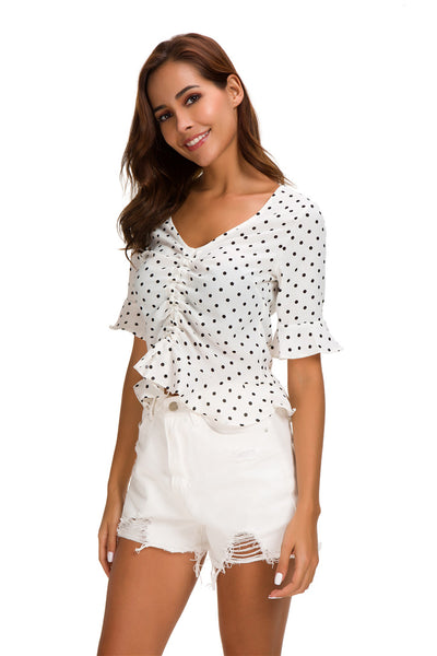 Camisa de Lunares con Cordón Ajustable - Image 4