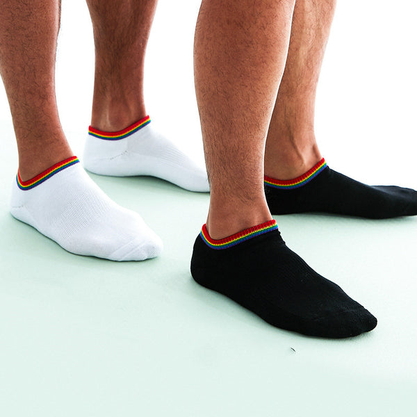 Calcetines Deportivos de Algodón con Diseño Arcoíris para Hombre