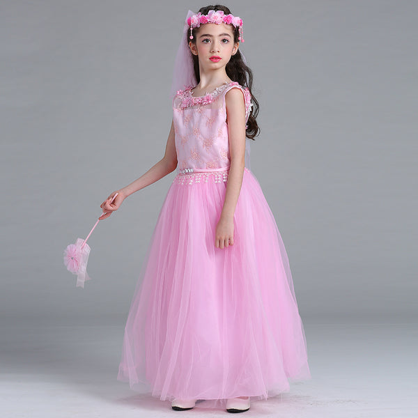 Vestido de Novia Infantil con Espalda Abierta y Pétalos Largos - Image 10