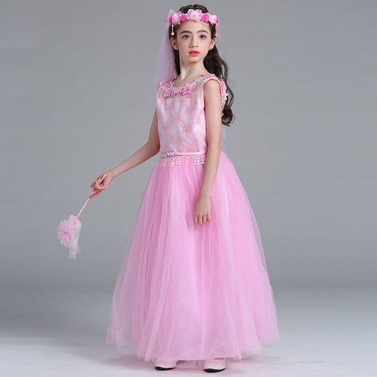 Vestido de Novia Infantil con Espalda Abierta y Pétalos Largos - Image 10