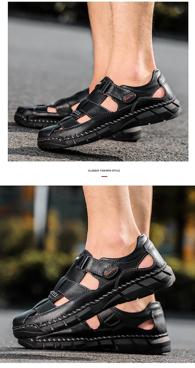 Sandalias Grandes para Hombre con Velcro y Detalles Cosidos - Image 19