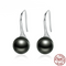 Aretes de Plata Esterlina S925 con Perla Negra - Diseño Personalidad Femenino