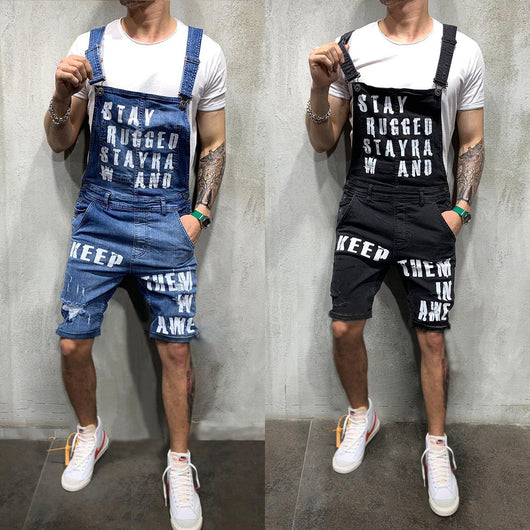 Pantalón Jumpsuit Roto para Hombre con Tirantes - Image 3