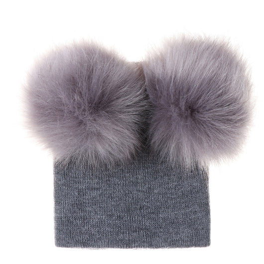 Gorro Infantil Mikkie Fur con Dos Pompones - Gorro de Punto Cálido - Image 6