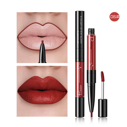 Labial Líquido 2 en 1 Mate y Perfilador - Tinte Rojo Ágata Profesional - Image 15