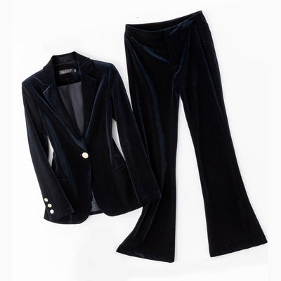 Blazer de Terciopelo Dorado Ajustado para Mujer - Image 16