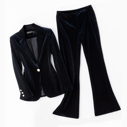 Blazer de Terciopelo Dorado Ajustado para Mujer - Image 16