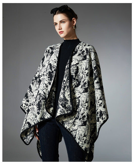 Chal Jacquard de Pelo Artificial Tipo Visón con Pintura China - Primavera, Otoño e Invierno - Image 13
