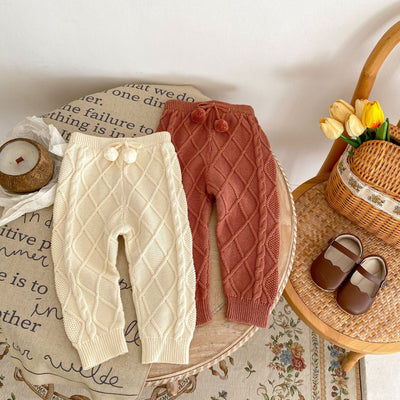 Pantalones Largos Tejidos con Patrón Rombo para Bebés Niños y Niñas - Image 10