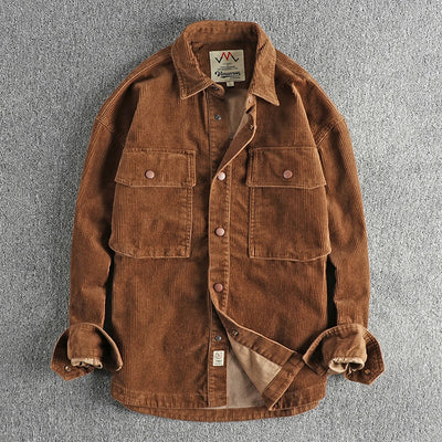 Camisa de Pana Gruesa Lavada con Manga Larga para Invierno - Image 9