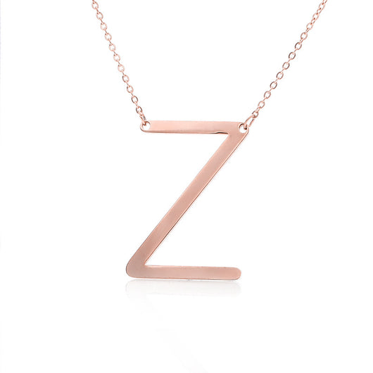 Collar Inicial Acero Inoxidable Chapado en Oro Rosa - Image 54