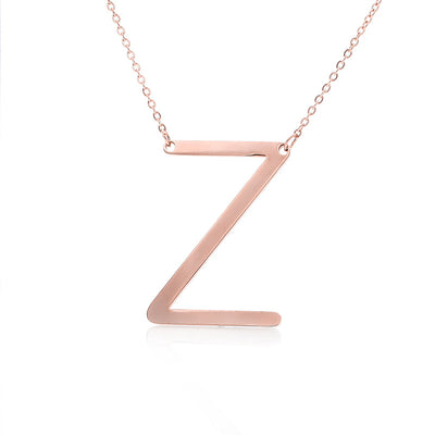 Collar Inicial Acero Inoxidable Chapado en Oro Rosa - Image 118