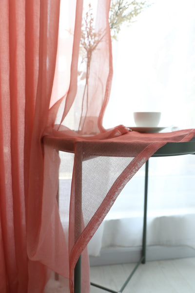 Green and white gradient sheer curtains made of polyester fiber, offering half shading for a modern room. - Image 11