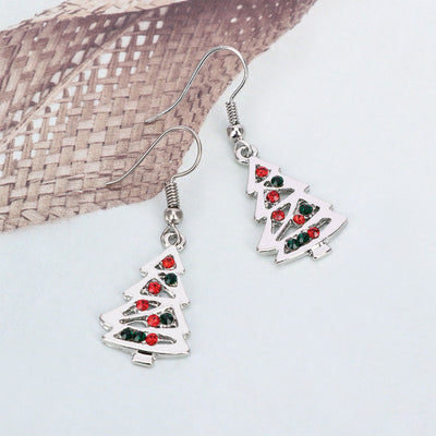 Aretes Navideños de Árbol de Cristal Rojo - Pendientes de Moda para Mujer - Image 4
